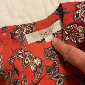 Loft medium blouse.short sleeved with button up back - Excellent condition!